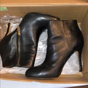 Black leather booties (Banana Republic)